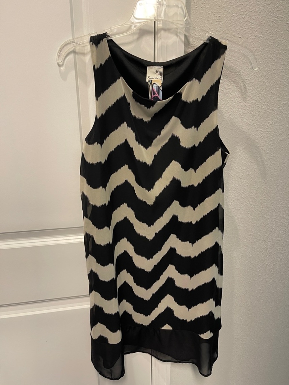 Rachel Kate Black and Cream Zigzag Midi Dress